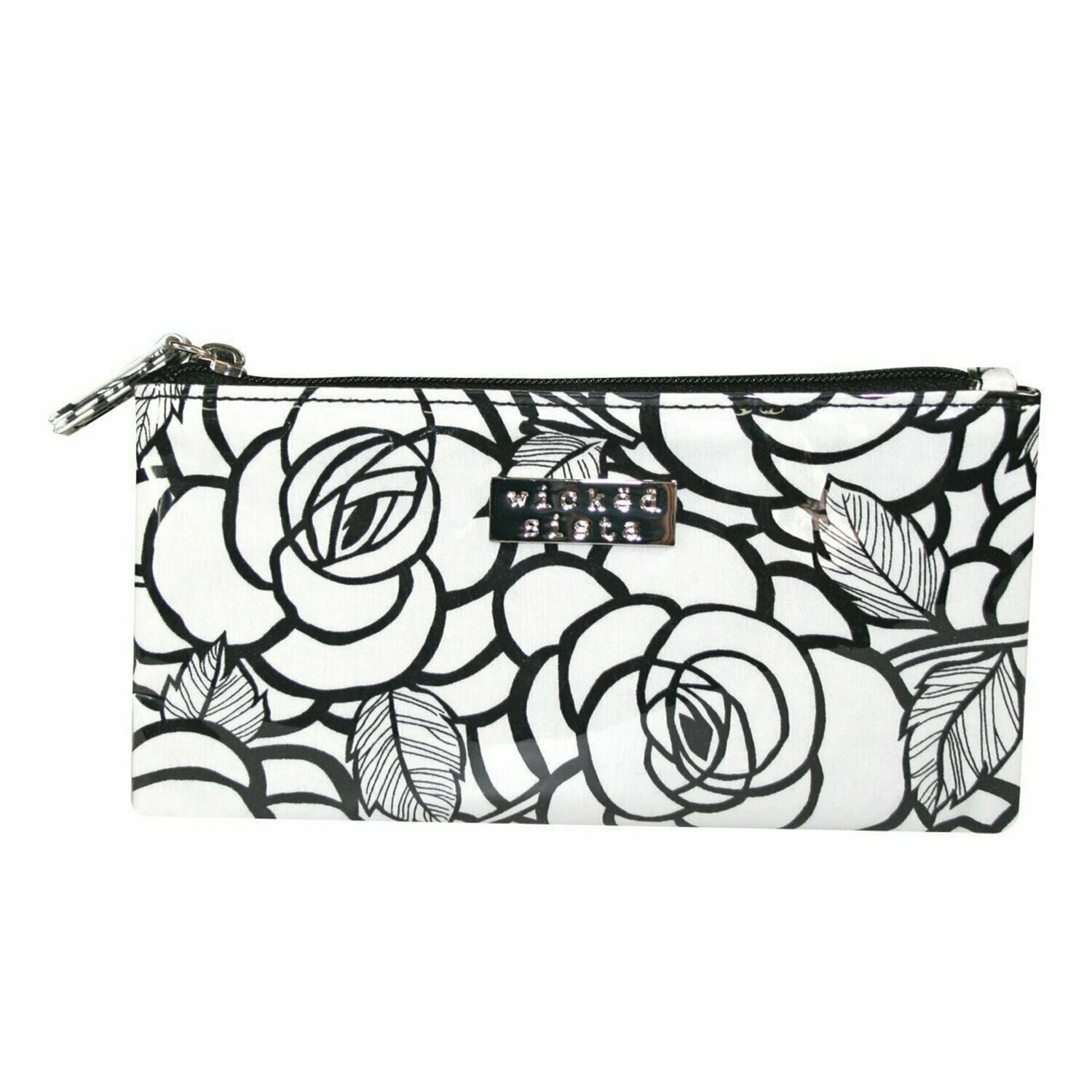 WS Fab Fleur Black&White Small Flat Purse