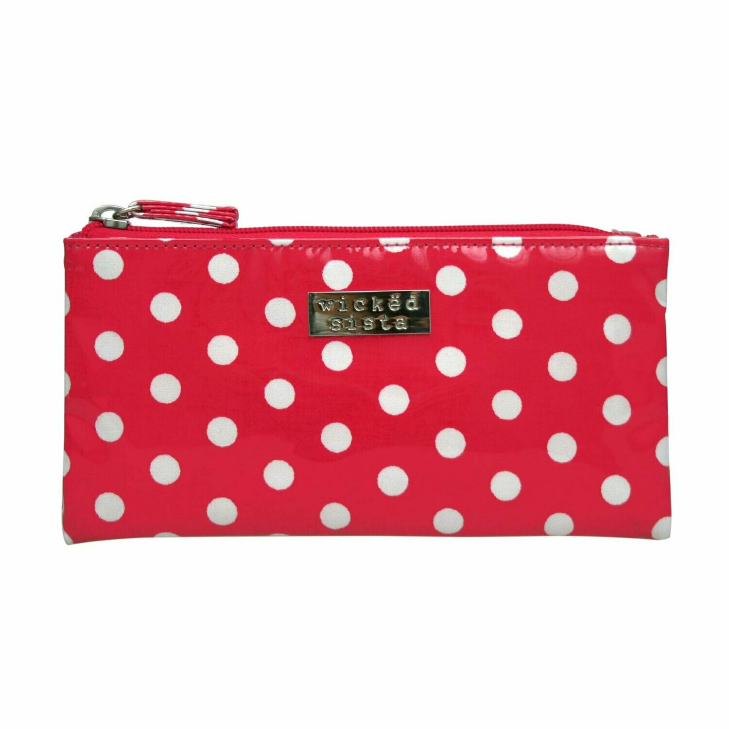 WS Cherry Red Polka Flat Purse