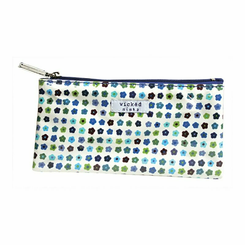 WS Buds In Bloom Blue Flat Purse