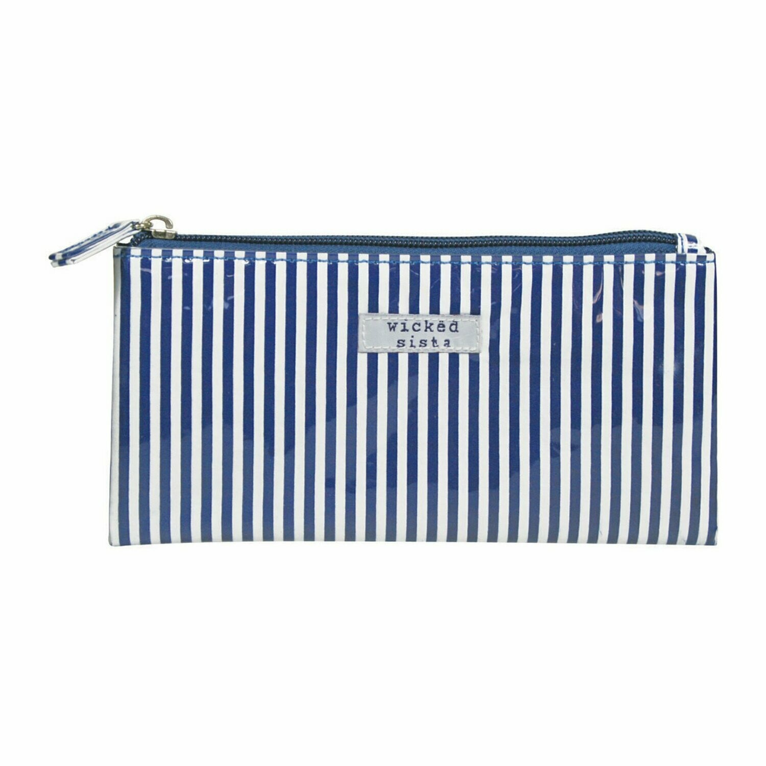 WS Nautical Stripe Blue Flat Purse