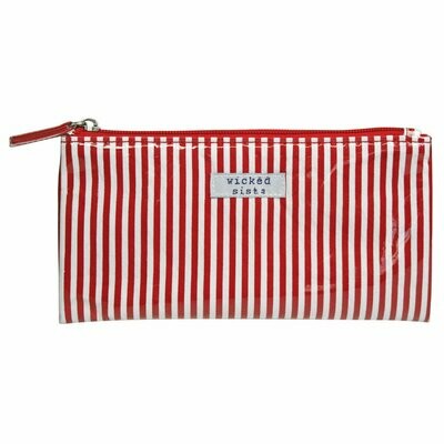 WS Nautical Stripe Red Flat Purse