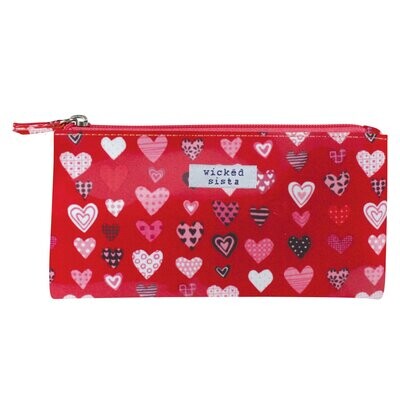 WS Lots Of Love Red Small Flat Purse