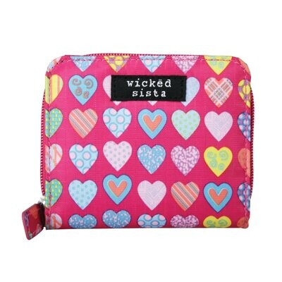 WS Hearts Pink Small Wallet