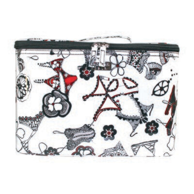 WS Frills Black, Red & White Large Beauty Case