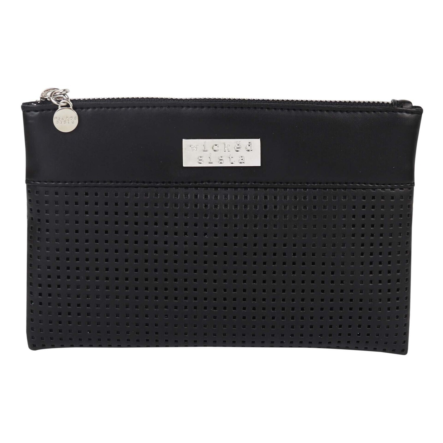 WS Black Textured Large Flat Purse