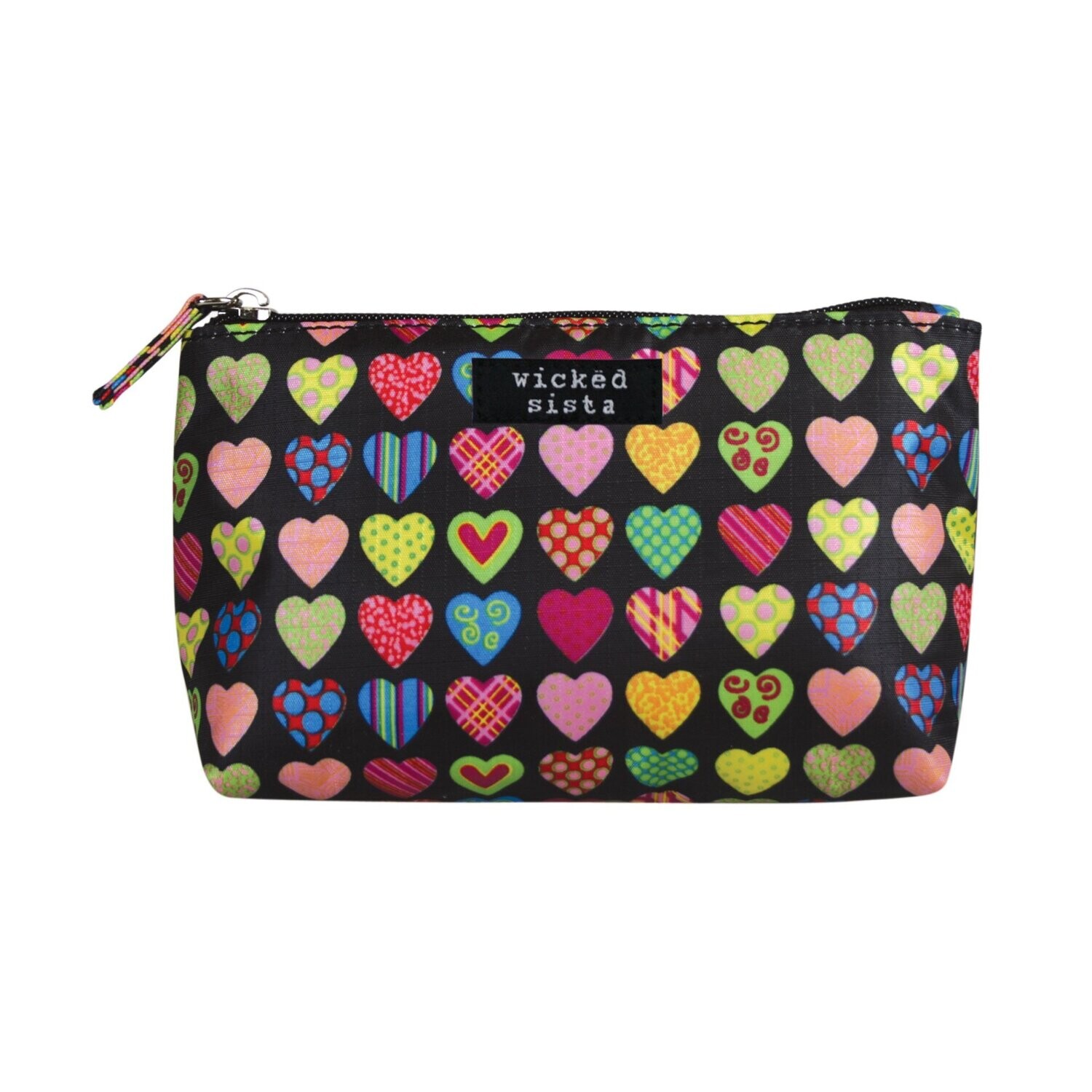 WS Hearts Black Small A-Line Bag