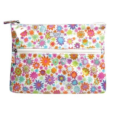 WS Flower Power White Extra Large Flat Bag Double Zip