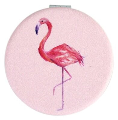 WS Compact Two Sided Mirror Flamingo