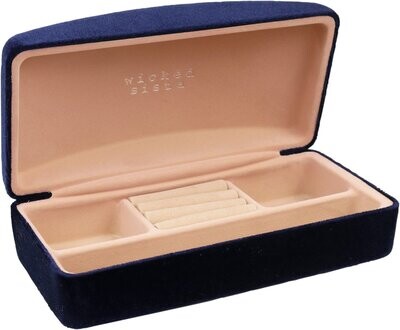 WS Velvet Large Jewellery Case Navy