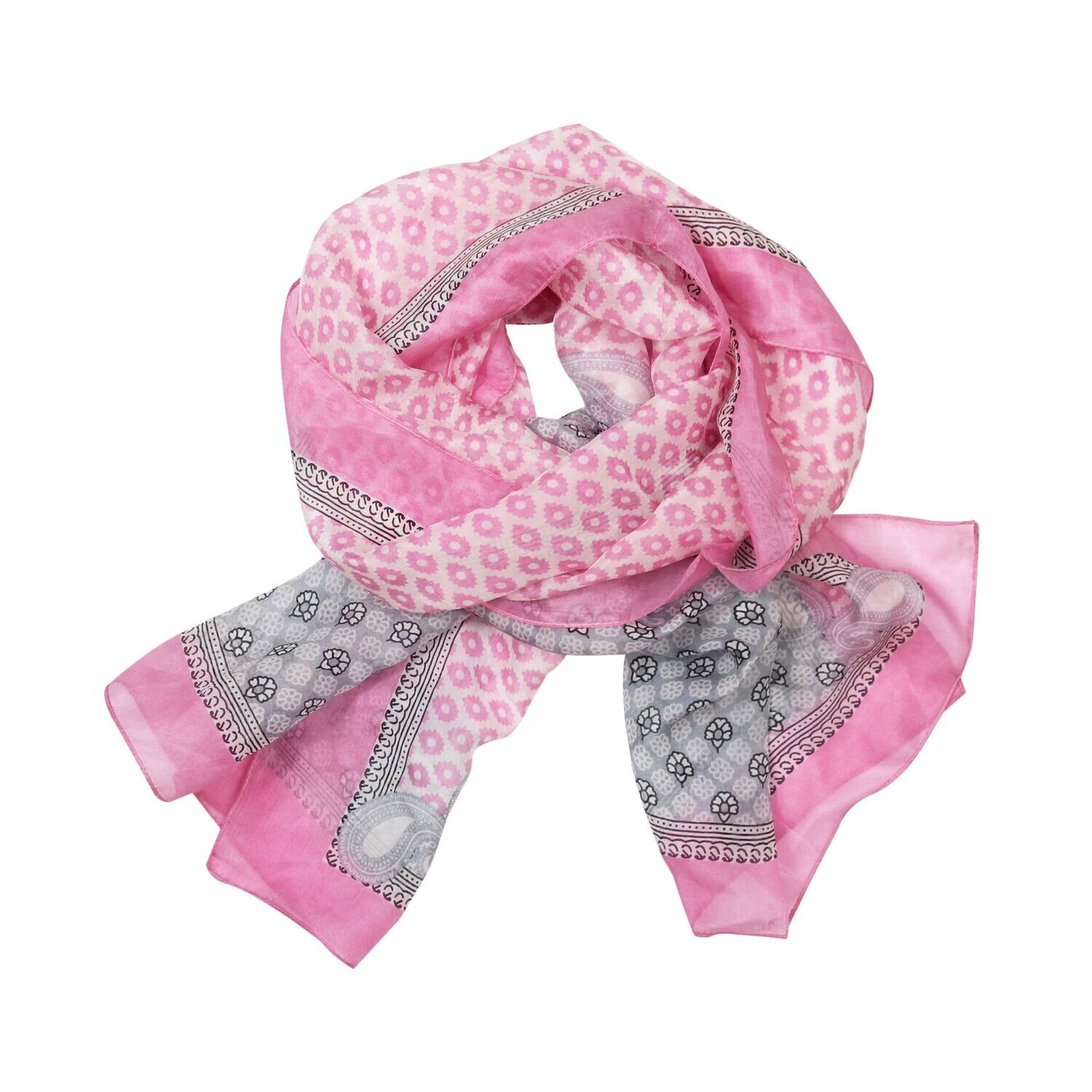 Austin Silk Schal Pink/Grey