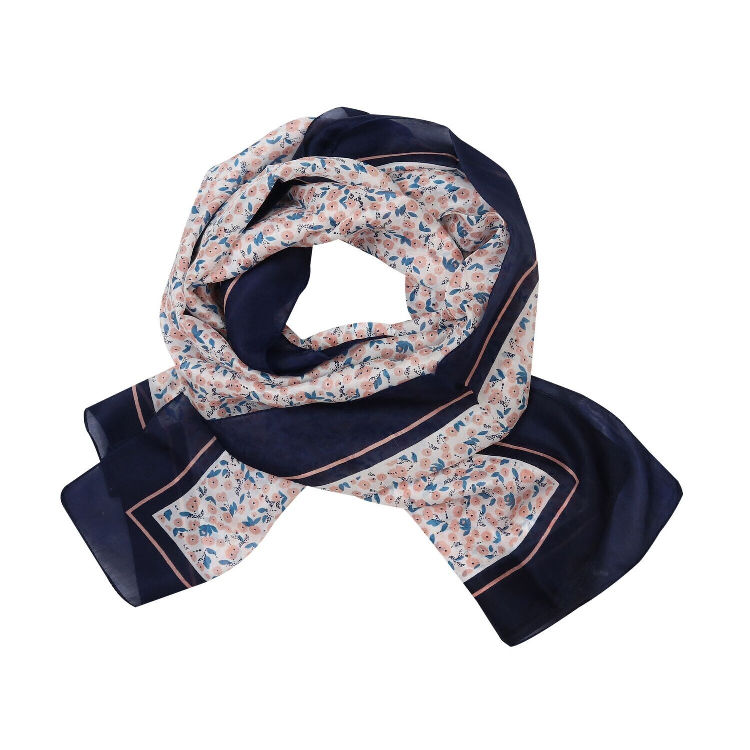 Bouquet Silk Schal Pink/Blue