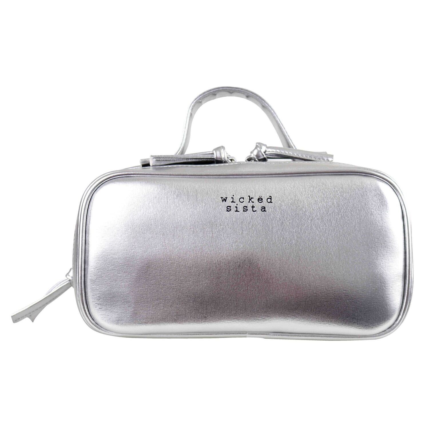 WS Silver Double Zipper Travel Bag