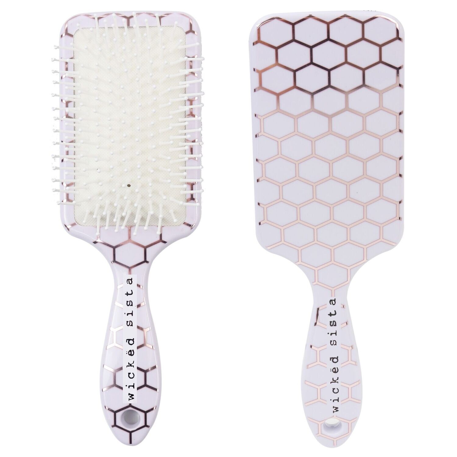 WS Paddle Hair Brush Rose Gold Hexagon
