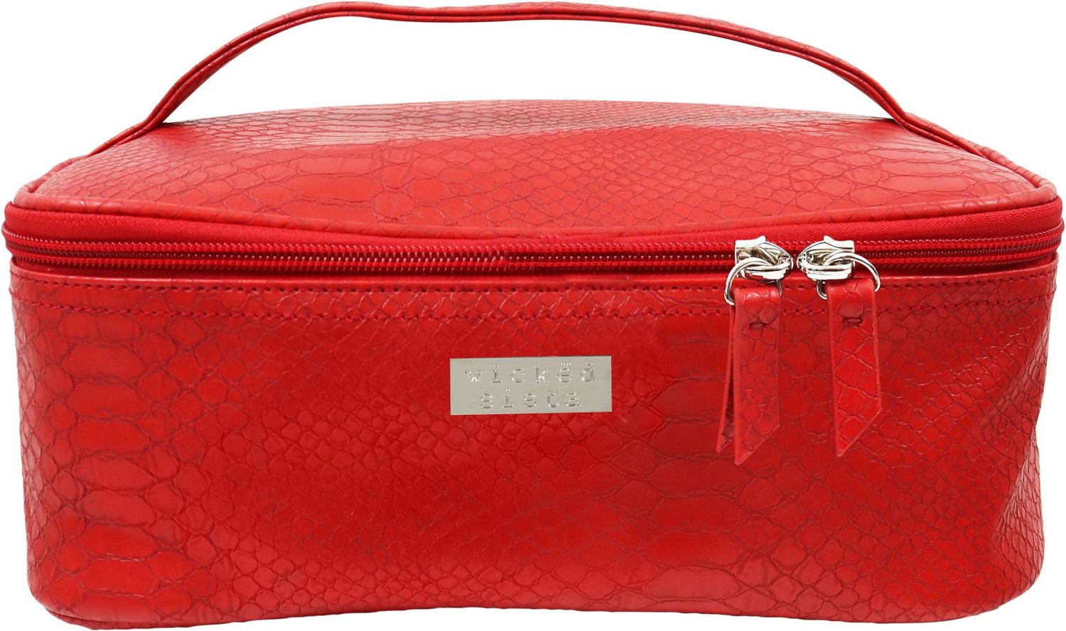 WS Moc Croc Red Medium Beauty Case
