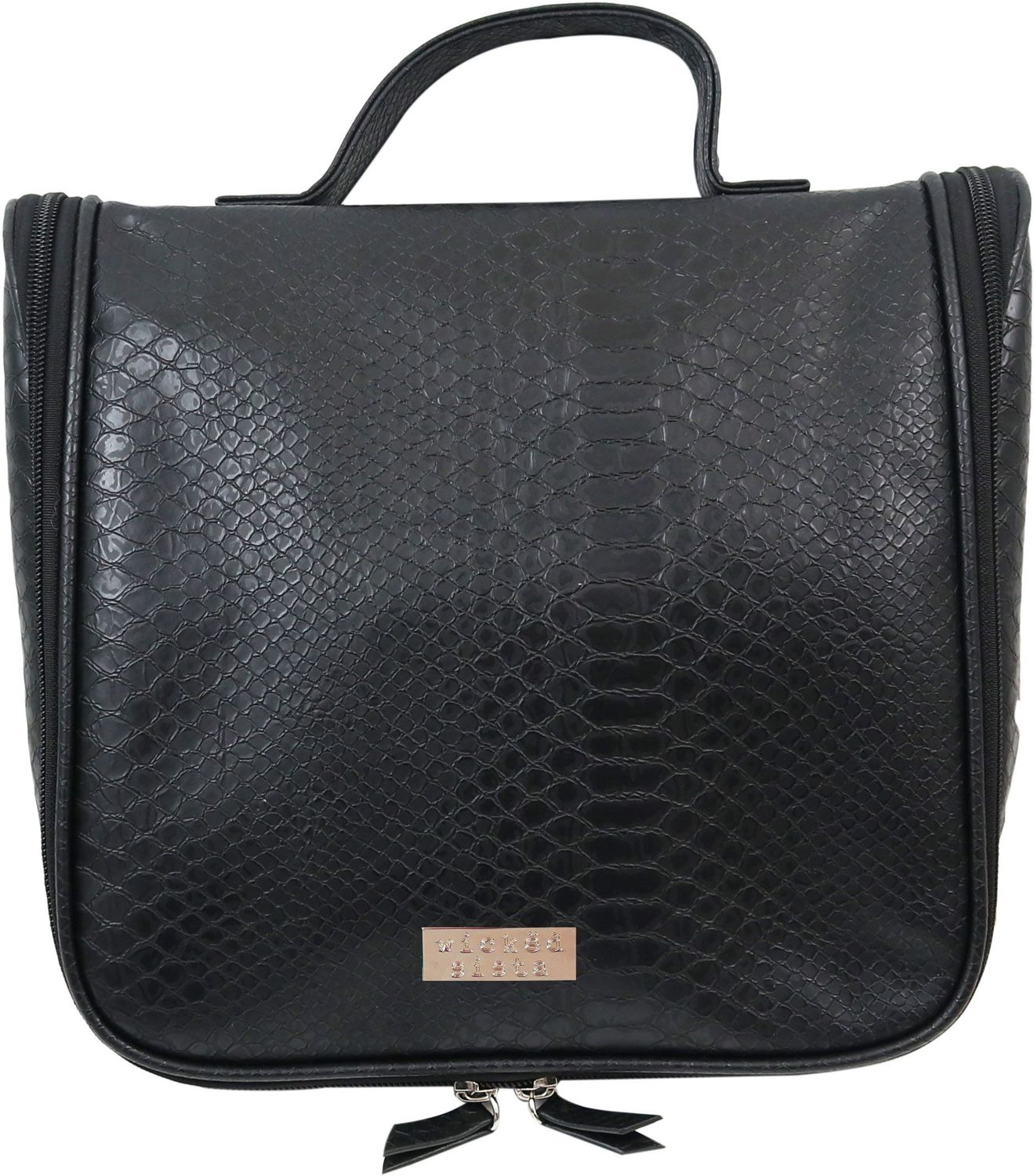 WS Moc Croc Black Travel Bag with Hook