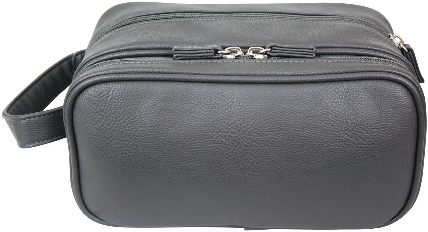 WS Mister Deluxe Charcoal Double Zip Wash Bag