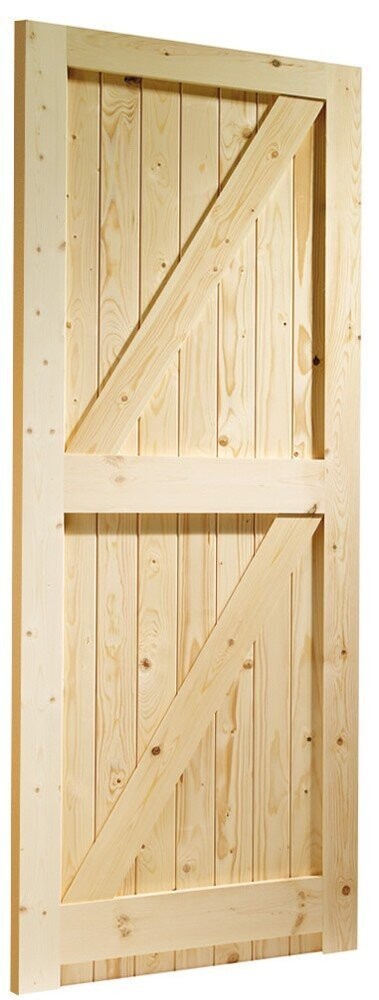 1981mm x 915mm Framed Ledge & Braced Pine Door