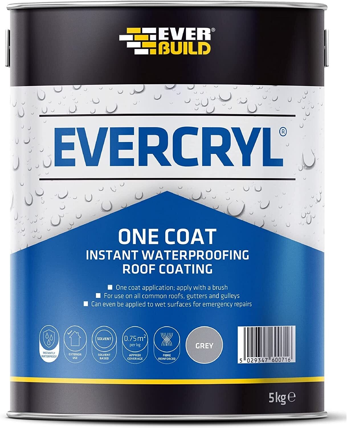 2.5ltr Everbuild Black Evercryl