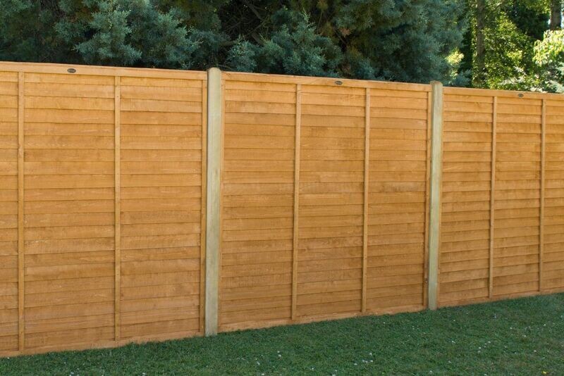 6ft x 5ft (1.83m x 1.52m) Dip Treated Straight Edge Super Lap Fence Panel