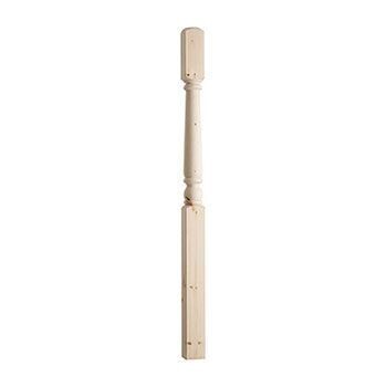 1500 x 91 x 91mm Pine Edwardian One Piece Newel Post