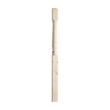 1500 x 91 x 46mm Pine Edwardian Half One Piece Newel Post
