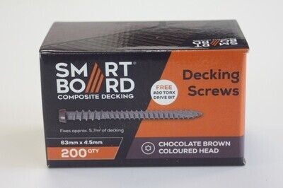 Box 200pce Chocolate Brown Smartboard Composite Screws