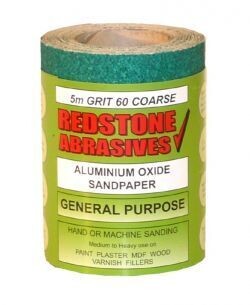 5mtr P60 Coarse Grit General Purpose Sandpaper 115mm wide