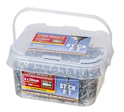 Ulti-Mate WOODSCREWS POZI SQUARE DOUBLE CSK ZYP 4 x 40mm (1000)