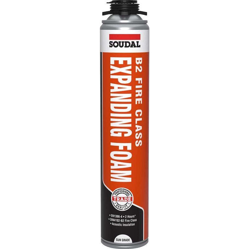 750ml Soudal B2 Fire Rated Expanding Gun Foam