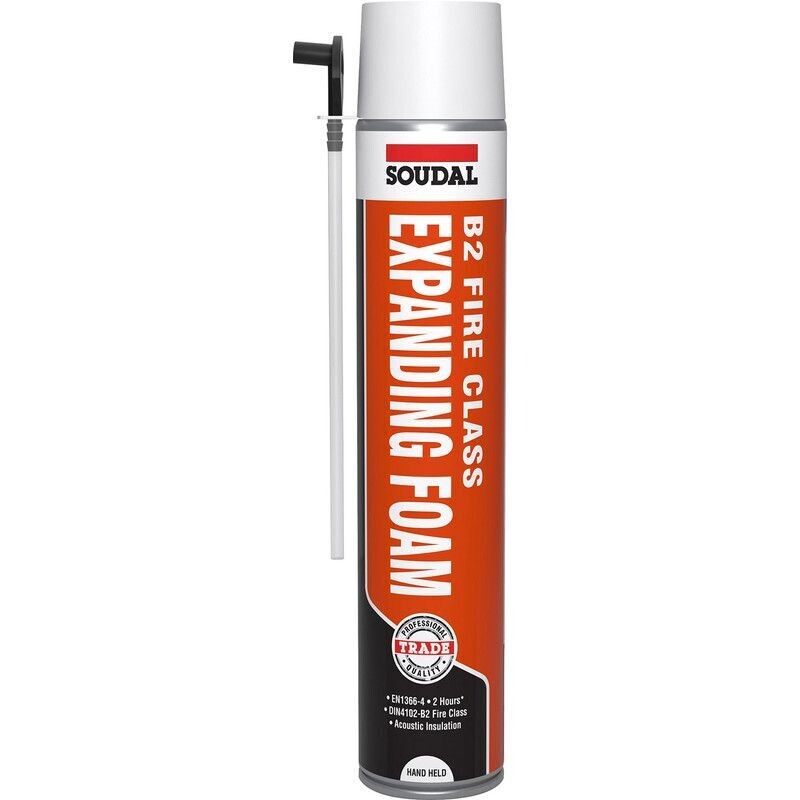 750ml Soudal B2 Fire Rated Expanding Hand Held Foam