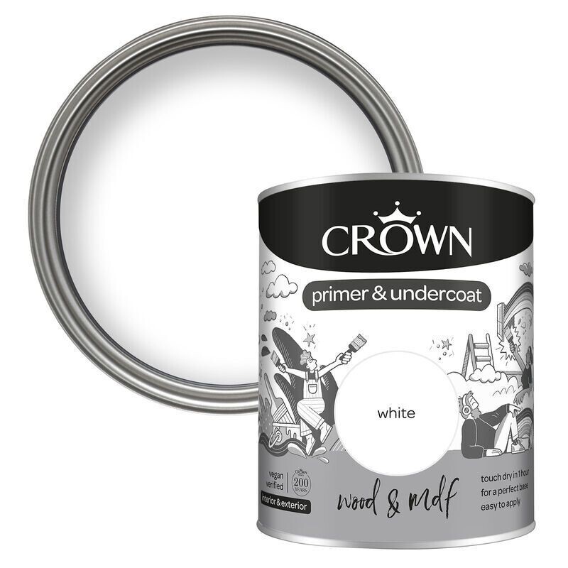 750ml Crown Wood & MDF Primer & Undercoat