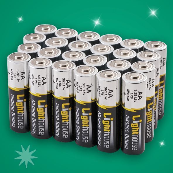 Lighthouse AA Alkaline Batteries 24 Pack