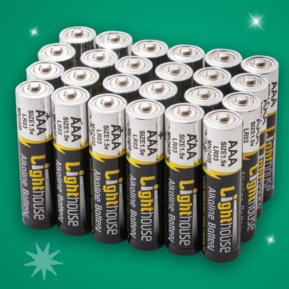 Lighthouse AAA Alkaline Batteries 24 Pack