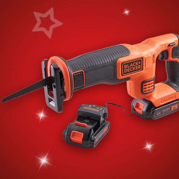 Black & Decker 18V Reciprocating Saw with 1 x 1.5Ah Li-Ion Battery