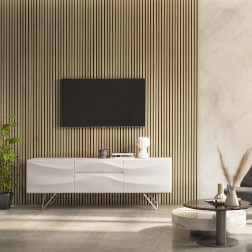 2400 x 605 x 21mm Light Oak Acoustic Wall Panel