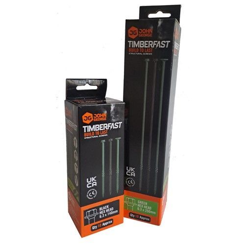 HEX HEAD TIMBERFAST SCREW GREEN (Pack 10) 150mm
