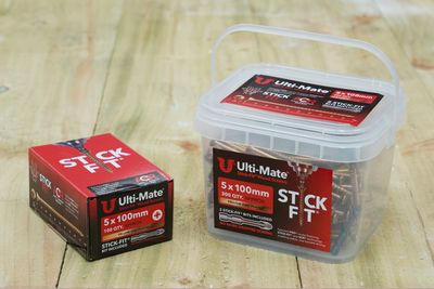 Ulti-Mate II Stick-Fit Zinc & Yellow Plated Wood Screw