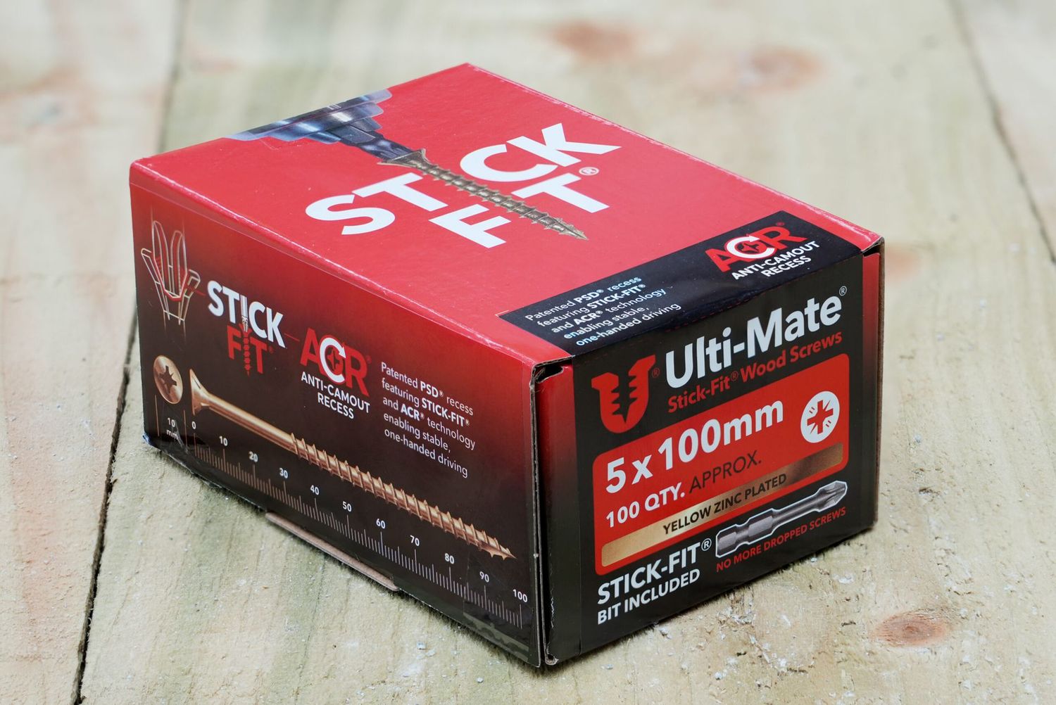 Ulti-Mate WOODSCREWS POZI SQUARE DOUBLE CSK ZYP 6 x 90mm (100)