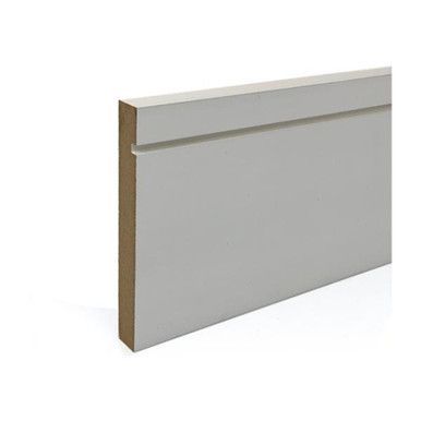 4.4mtr 18 x 144mm Grooved Mdf Primed Skirting Board