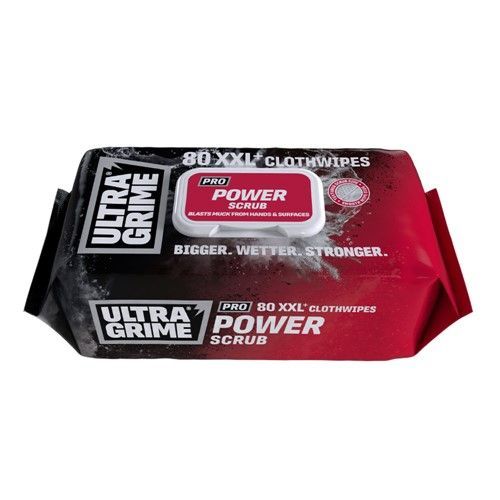 ULTRA GRIME POWER SCRUB WIPES (RED) 80no