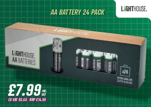 Lighthouse AA Alkaline Batteries 24 Pack