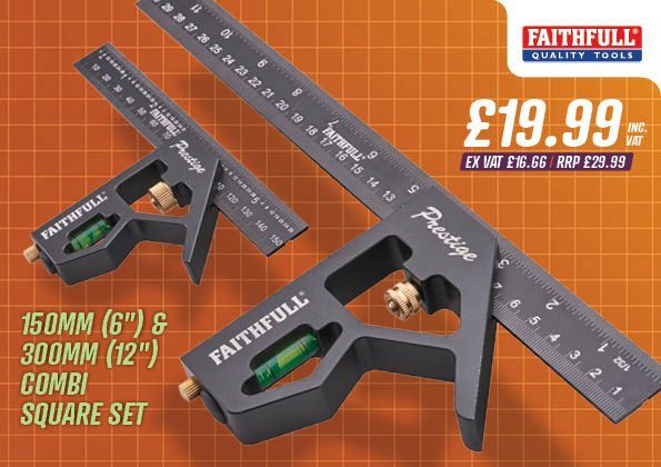 Faithfull 150mm (6in) & 300mm (12in) Combi Square Set
