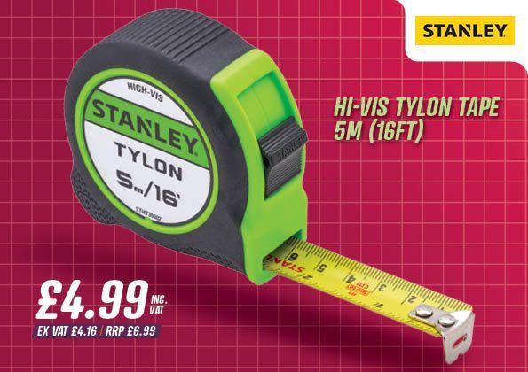 STANLEY Hi-Viz Tylon Tape 5m (16ft)