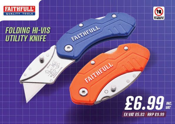 Faithfull Folding Hi-Vis Utility Knife