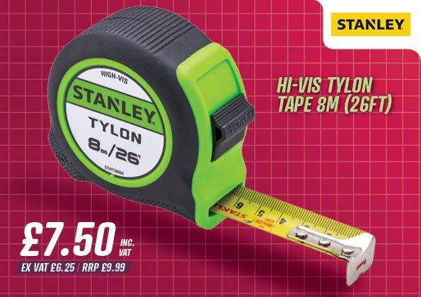 STANLEY Hi-Viz Tylon Tape 8m (26ft)