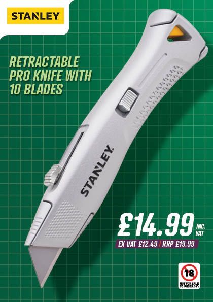 STANLEY Retractable Pro Knife With 10 Blades
