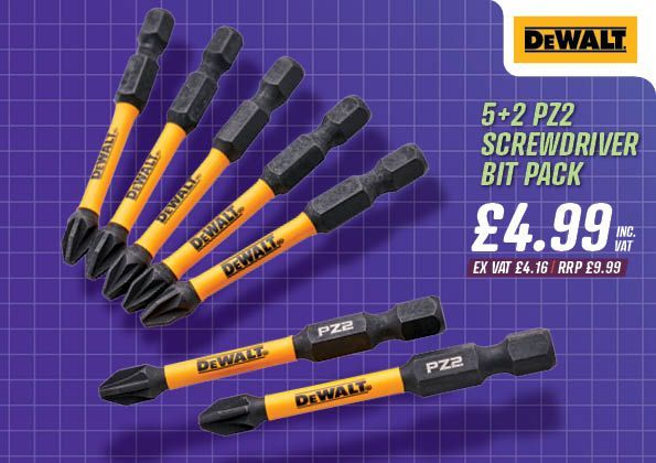 DEWALT 5+2 PZ2 Screwdriver Bit Pack