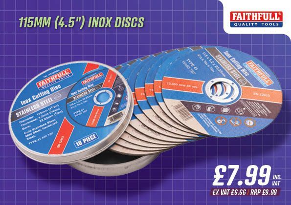 Faithfull 115mm (4.5in) Inox Discs