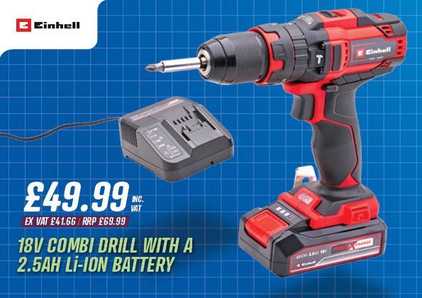 Einhell 18V Combi Drill With a 2.5Ah Li-ion Battery