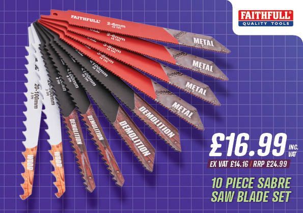 Faithfull 10 Piece Sabre Saw Blade Set